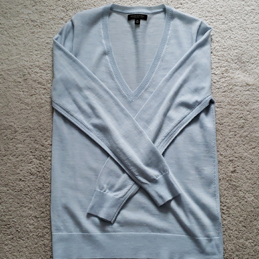 Medium Blue Merino Wool Sweater